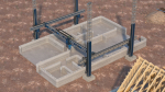 Construction 3D Printer at Work on Building Site