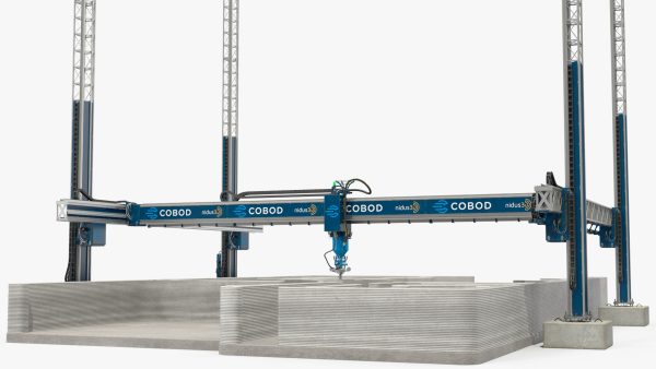 Construction 3D Printer at Work on Building Site