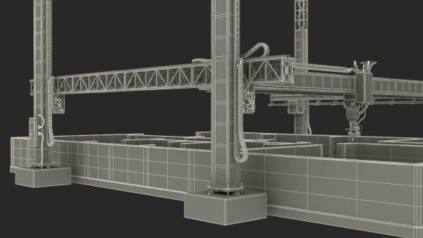 Construction 3D Printer at Work on Building Site