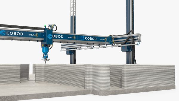Construction 3D Printer at Work on Building Site