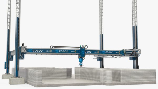 Construction 3D Printer at Work on Building Site
