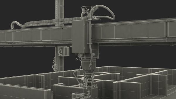 Construction 3D Printer at Work on Building Site