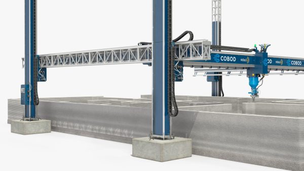 Construction 3D Printer at Work on Building Site