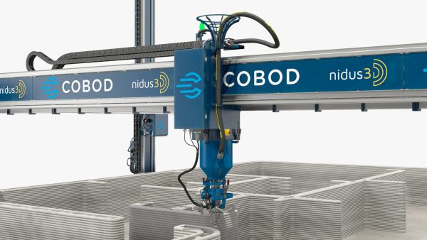Construction 3D Printer at Work on Building Site