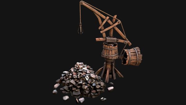 Construction Crane Medieval Quarry
