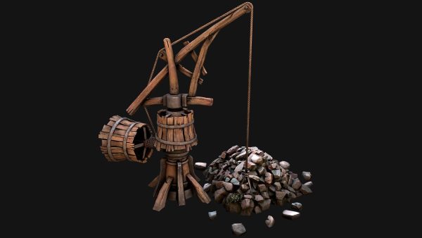 Construction Crane Medieval Quarry