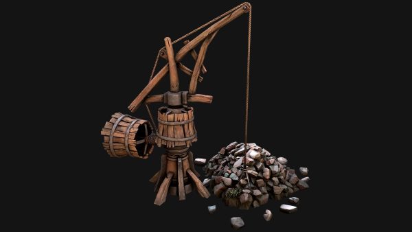 Construction Crane Medieval Quarry