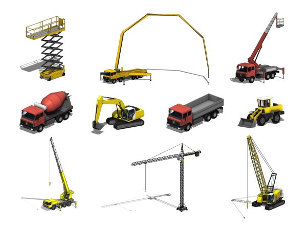Construction Heavy Equipment Pack - Revit Family Collection