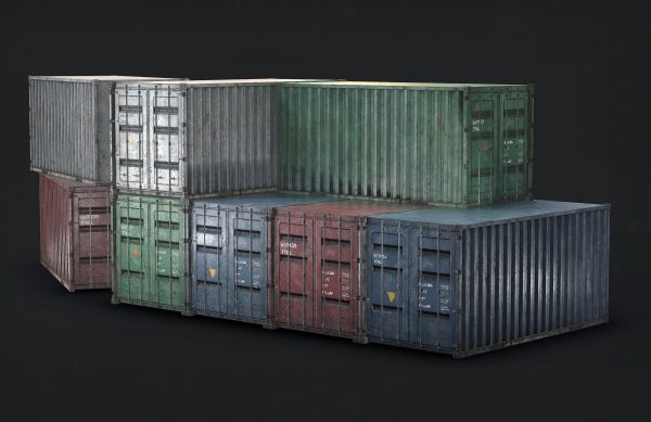Container Low Poly shipping