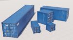 Containers - 5 sizes - Blue