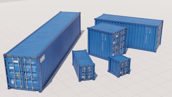 Containers - 5 sizes - Blue