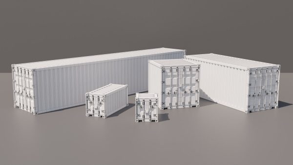 Containers - 5 sizes - Blue