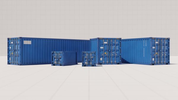 Containers - 5 sizes - Blue
