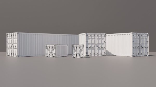 Containers - 5 sizes - Blue