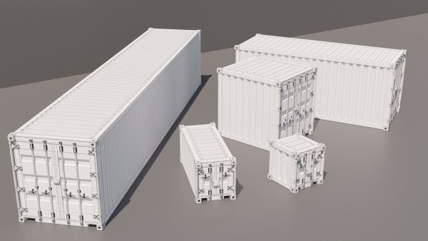 Containers - 5 sizes - Blue