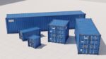 Containers - 5 sizes - Blue