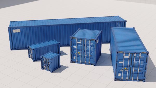 Containers - 5 sizes - Blue