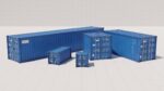 Containers - 5 sizes - Blue