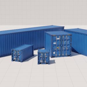 Containers - 5 sizes - Blue