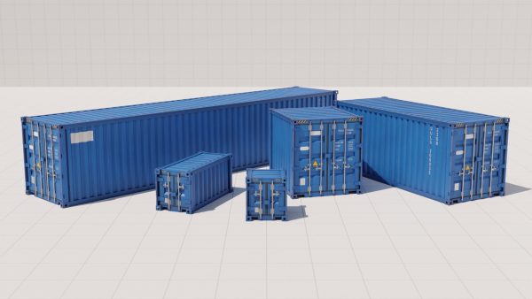 Containers - 5 sizes - Blue