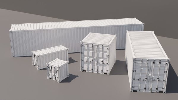 Containers - 5 sizes - Blue