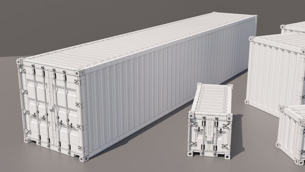 Containers - 5 sizes - Blue