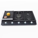 Cooktop gas with hamburger on top