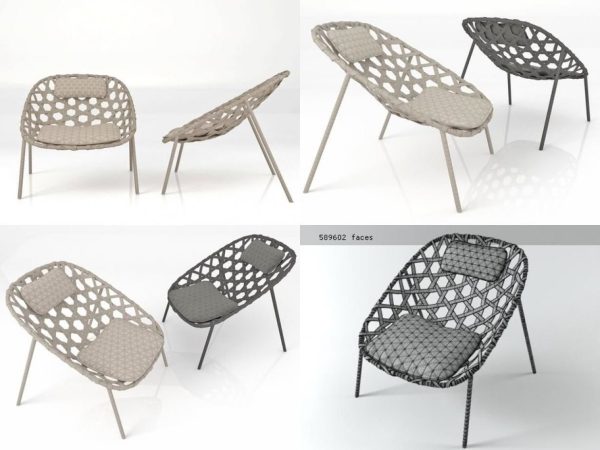 Coracle rattan lounge chair