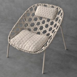 Coracle rattan lounge chair