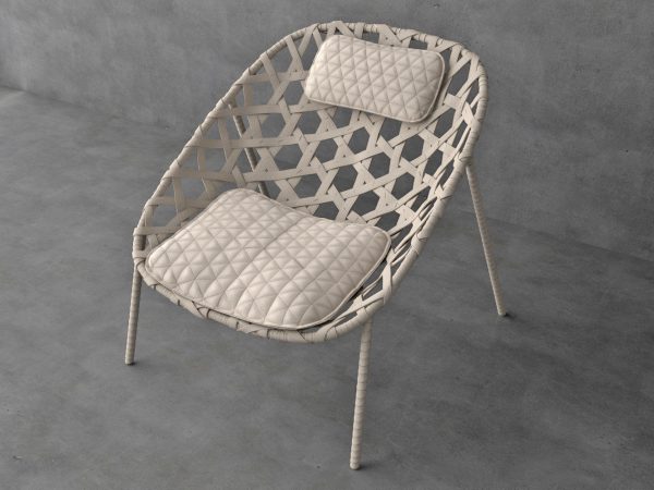 Coracle rattan lounge chair