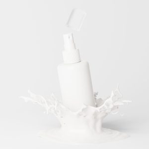 Cosmetic Bottle with Liquid Splash