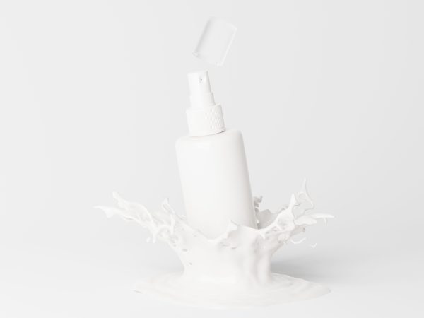 Cosmetic Bottle with Liquid Splash