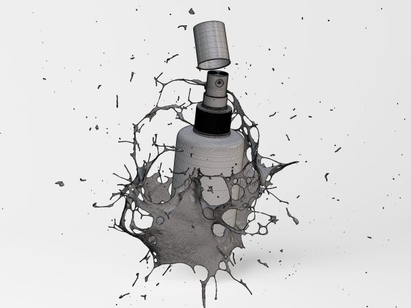 Cosmetic Bottle with Liquid Splash