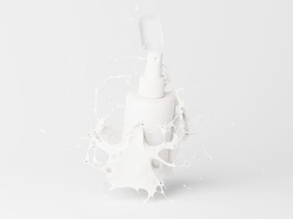 Cosmetic Bottle with Liquid Splash