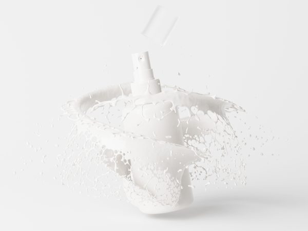 Cosmetic Bottle with Liquid Splash
