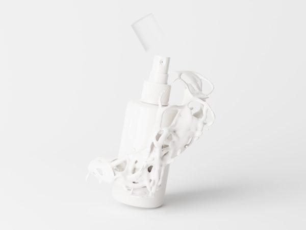 Cosmetic Bottle with Liquid Splash