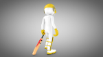 Cricket Rigged batsman and bowler