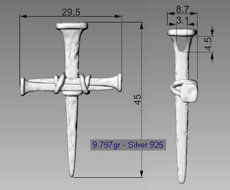 Cross  of nails 3d model for 3d printing 3D print model