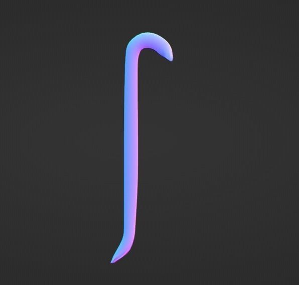 Crowbar Lowpoly Gameready 3d Model PBR Textures
