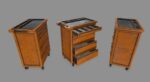 Cupboard wooden cabinet on wheels