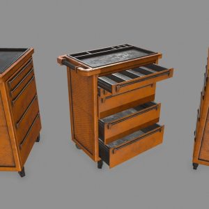 Cupboard wooden cabinet on wheels