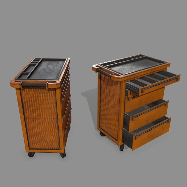 Cupboard wooden cabinet on wheels
