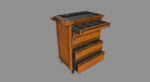 Cupboard wooden cabinet on wheels