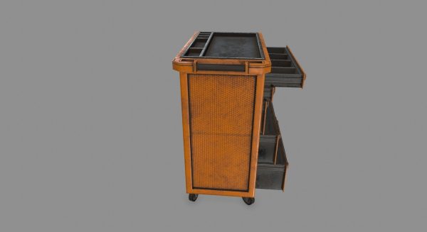 Cupboard wooden cabinet on wheels