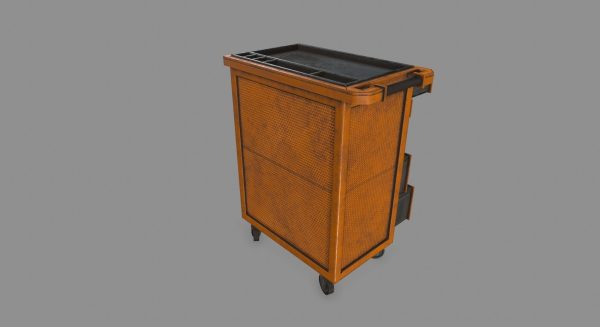 Cupboard wooden cabinet on wheels