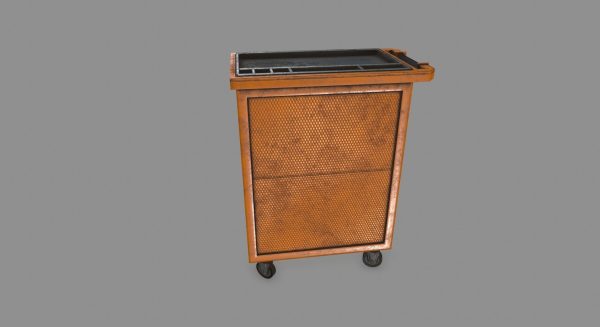 Cupboard wooden cabinet on wheels