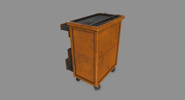 Cupboard wooden cabinet on wheels