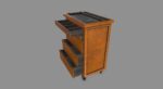 Cupboard wooden cabinet on wheels