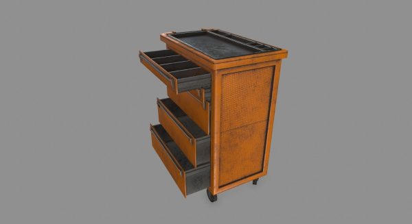 Cupboard wooden cabinet on wheels