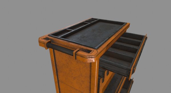 Cupboard wooden cabinet on wheels